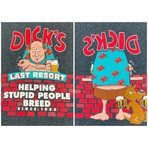 Dick's Last Resort Funny Graphic T-Shirt Men's XL Gildan Heavy cotton